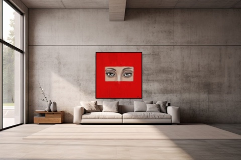Obraz DIGITAL PAINTING - OCZY 100 x 100 cm drukowany na plótnie