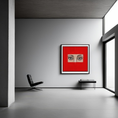 Obraz DIGITAL PAINTING - OCZY 100 x 100 cm drukowany na plótnie