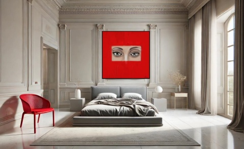 Obraz DIGITAL PAINTING - OCZY 100 x 100 cm drukowany na plótnie