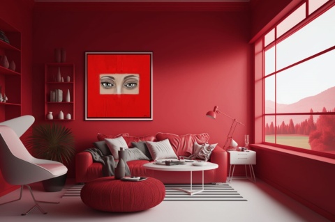 Obraz DIGITAL PAINTING - OCZY 100 x 100 cm drukowany na plótnie