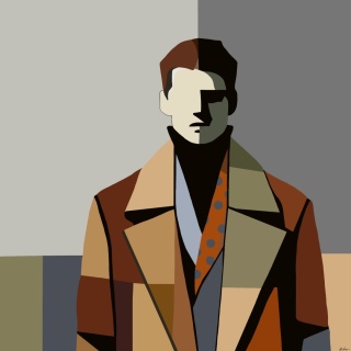 Obraz DIGITAL PAINTING - PORTRAIT OF JACOB 100 x 100 cm drukowany na plótnie