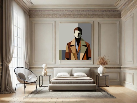 Obraz DIGITAL PAINTING - PORTRAIT OF JACOB 100 x 100 cm drukowany na plótnie