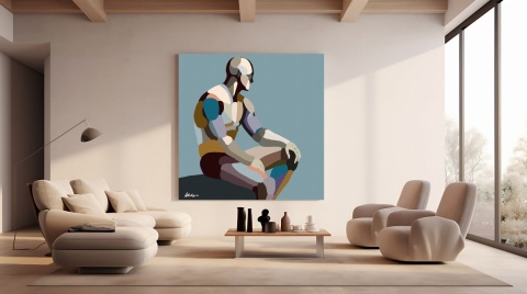 Obraz DIGITAL PAINTING - WAITING FOR 100 x 100 cm drukowany na płótnie