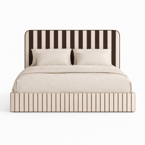 Łóżko tapicerowane DISSONANCE No.11 designerskie z zagłówkiem ciemny brąz