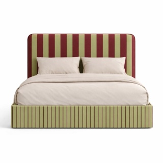 Łóżko tapicerowane DISSONANCE No.12 designerskie z zagłówkiem zielone