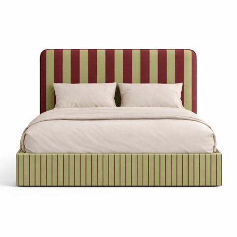 Łóżko tapicerowane DISSONANCE No.12 designerskie z zagłówkiem zielone