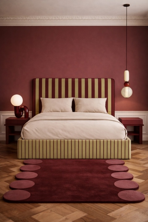 Łóżko tapicerowane DISSONANCE No.12 designerskie z zagłówkiem zielone