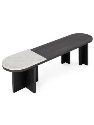 Ławka siedzisko BENCH WOOD 140 x 35 cm dąb czarny