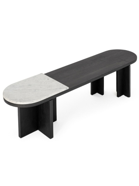 Ławka siedzisko BENCH WOOD 140 x 35 cm dąb czarny