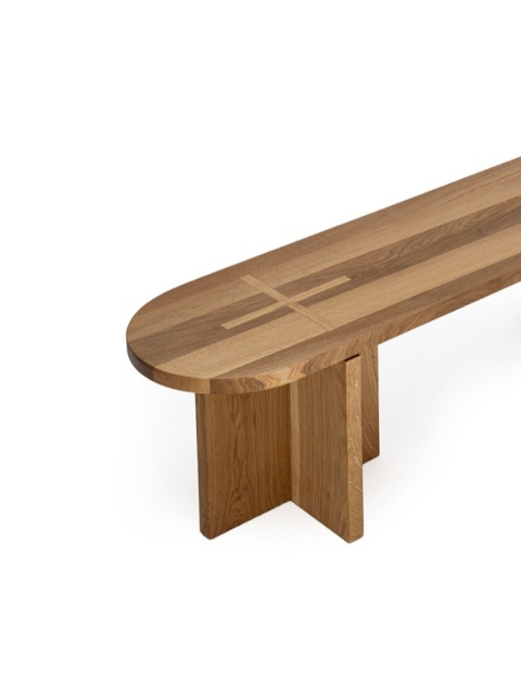 Ławka siedzisko BENCH WOOD 140 x 35 cm dąb naturalny