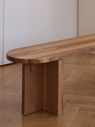 Ławka siedzisko BENCH WOOD 140 x 35 cm dąb naturalny