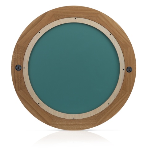 Lustro ryflowane 100 cm rama z litego drewna okrągłe do łazienki