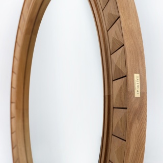 Lustro w dębowej ramie 100 cm z elementami ozdobnymi do łazienki