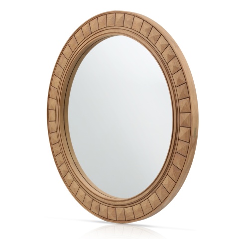 Lustro w dębowej ramie 100 cm z elementami ozdobnymi do łazienki