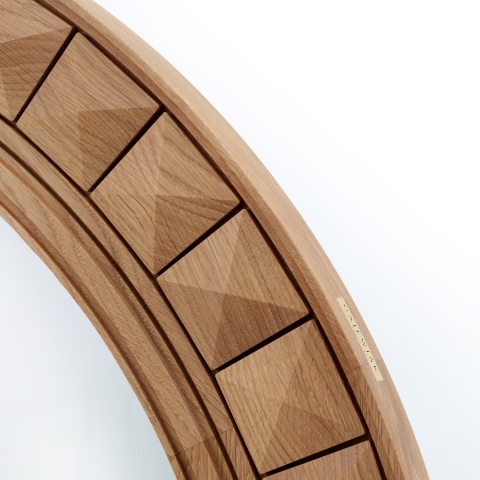 Lustro w dębowej ramie 100 cm z elementami ozdobnymi do łazienki