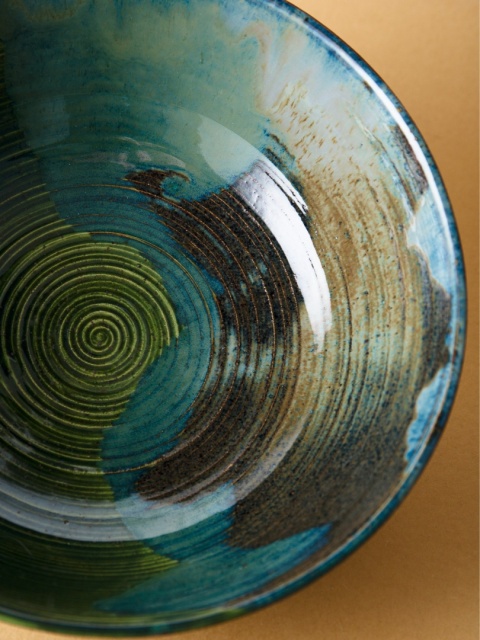 Misa ceramiczna LARGE ROUND FOREST zielona