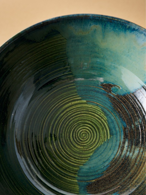 Misa ceramiczna LARGE ROUND FOREST zielona