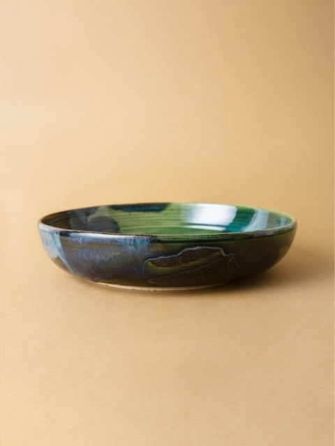 Misa ceramiczna WIDE ROUND FOREST zielona