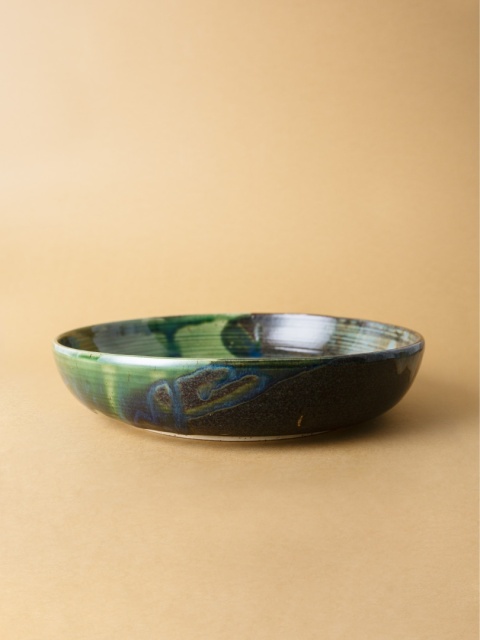 Misa ceramiczna WIDE ROUND FOREST zielona