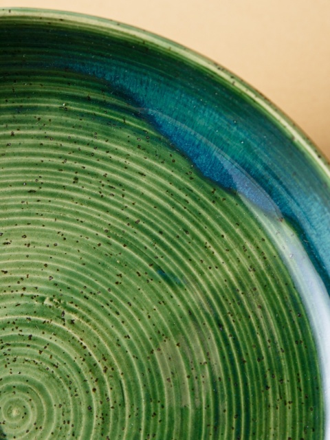 Misa ceramiczna WIDE ROUND FOREST zielona