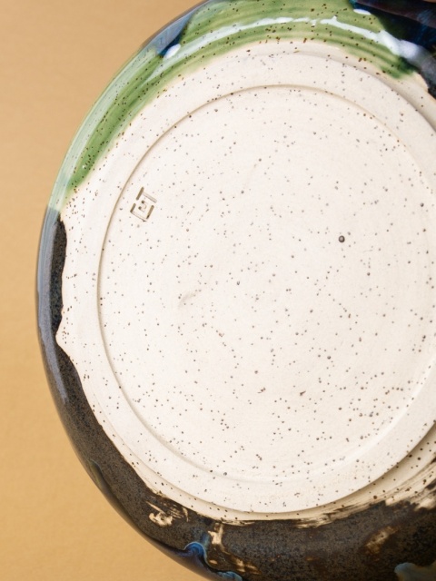 Misa ceramiczna WIDE ROUND FOREST zielona