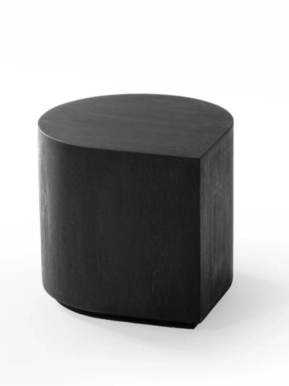 Stolik kawowy DROP 38 x 38 cm elegancki z litego drewna czarny do salonu