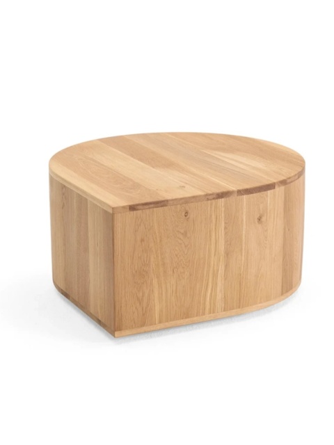 Stolik kawowy COFFEE DROP 80 x 40 cm lite drewno dąb naturalny