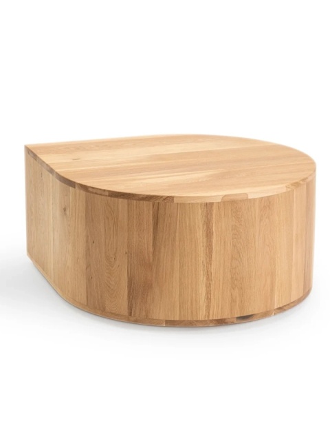 Stolik kawowy COFFEE DROP 80 x 40 cm lite drewno dąb naturalny