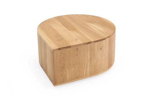 Stolik kawowy COFFEE DROP 80 x 40 cm lite drewno dąb naturalny