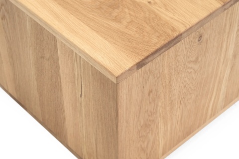 Stolik kawowy COFFEE DROP 80 x 40 cm lite drewno dąb naturalny