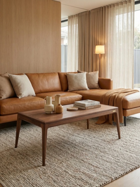 Stolik kawowy z orzecha amerykańskiego 103 x 53 cm lite drewno do salonu