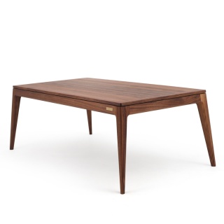 Stolik kawowy z orzecha amerykańskiego 103 x 53 cm lite drewno do salonu