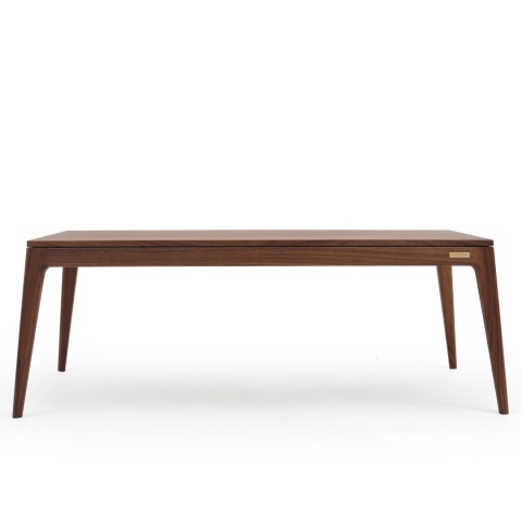 Stolik kawowy z orzecha amerykańskiego 103 x 53 cm lite drewno do salonu