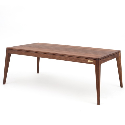 Stolik kawowy z orzecha amerykańskiego 103 x 53 cm lite drewno do salonu