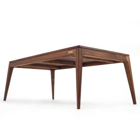 Stolik kawowy z orzecha amerykańskiego 103 x 53 cm lite drewno do salonu