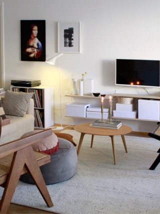 Stolik kawowy okrągły 60 cm dębowy do salonu