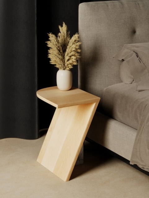 Stolik pomocniczy LEAF 30 x 40 cm dąb czarny / marmur