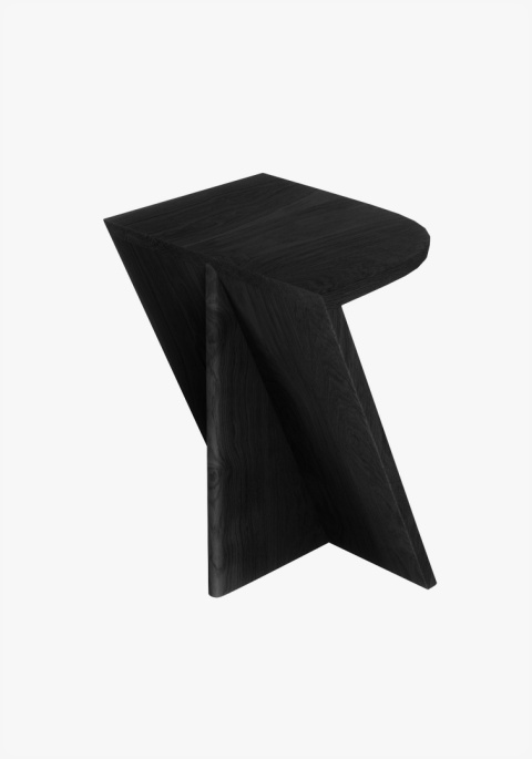 Stolik pomocniczy LEAF 30 x 40 cm dąb czarny