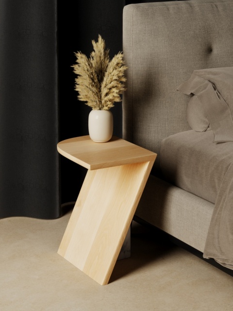 Stolik pomocniczy LEAF 30 x 40 cm dąb naturalny / marmur