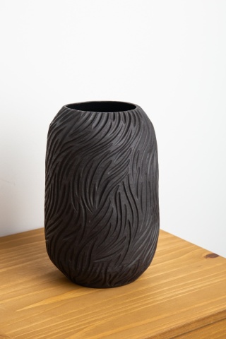 Wazon gliniany WAVES grafit