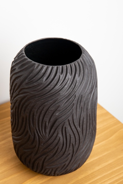 Wazon gliniany WAVES grafit