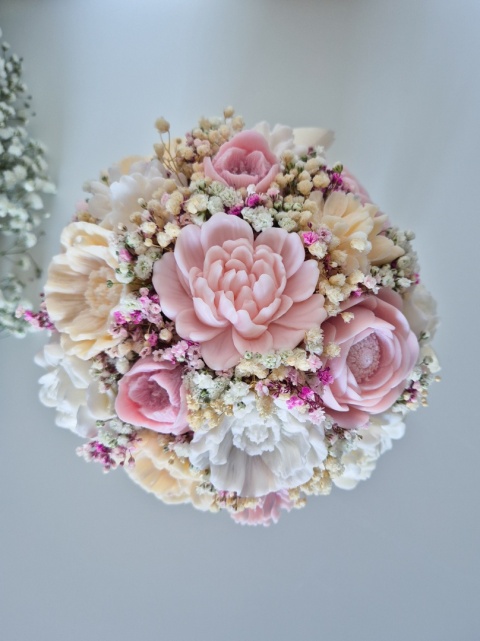 Flower Box L — bukiet kwiatów dekoracyjny | idealny na prezent beżowy box