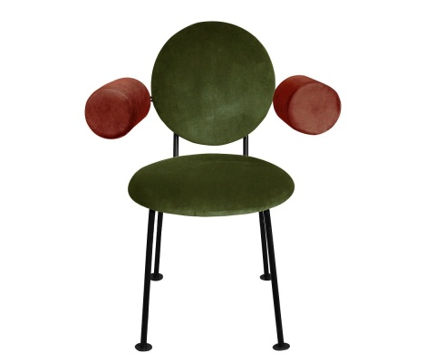 Fotel MEDALION designerski z podłokietnikami czarno biały