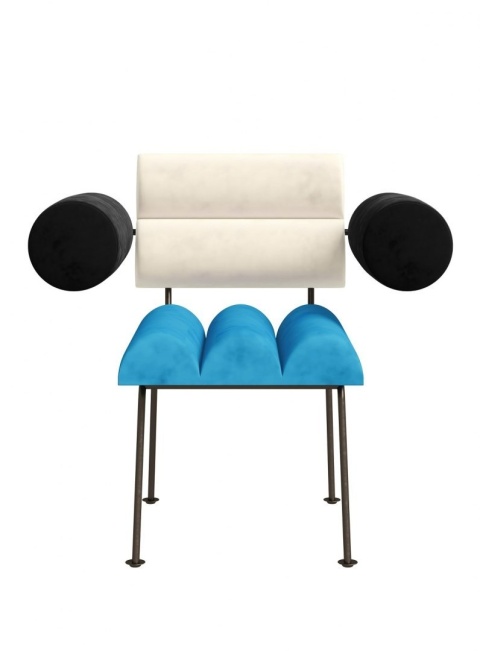 Fotel ROLL & ROLL designerski z podłokietnikami czerwony