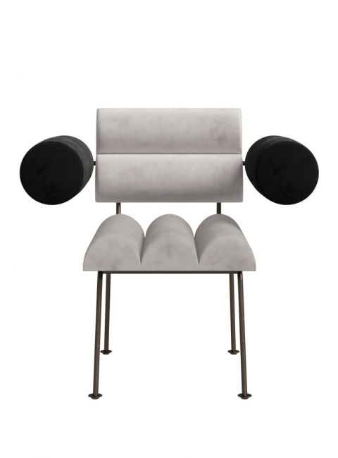 Fotel ROLL & ROLL designerski z podłokietnikami czerwony