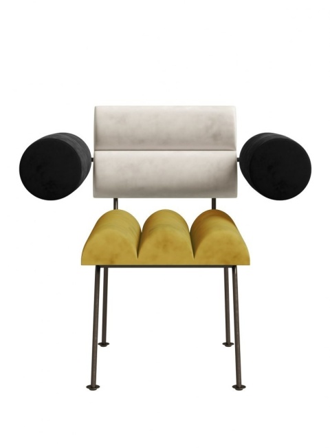 Fotel ROLL & ROLL designerski z podłokietnikami czerwony