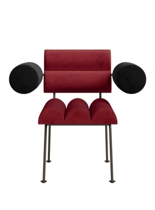 Fotel ROLL & ROLL designerski z podłokietnikami czerwony