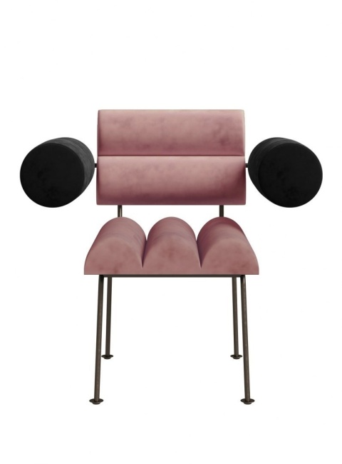 Fotel ROLL & ROLL designerski z podłokietnikami czerwony