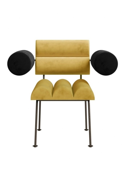 Fotel ROLL & ROLL designerski z podłokietnikami szary