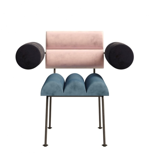 Fotel ROLL & ROLL designerski z podłokietnikami brązowy